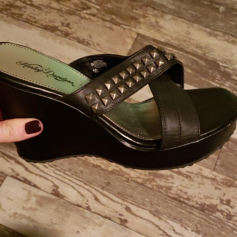 Harley-Davidson Studded Wedge Sandals